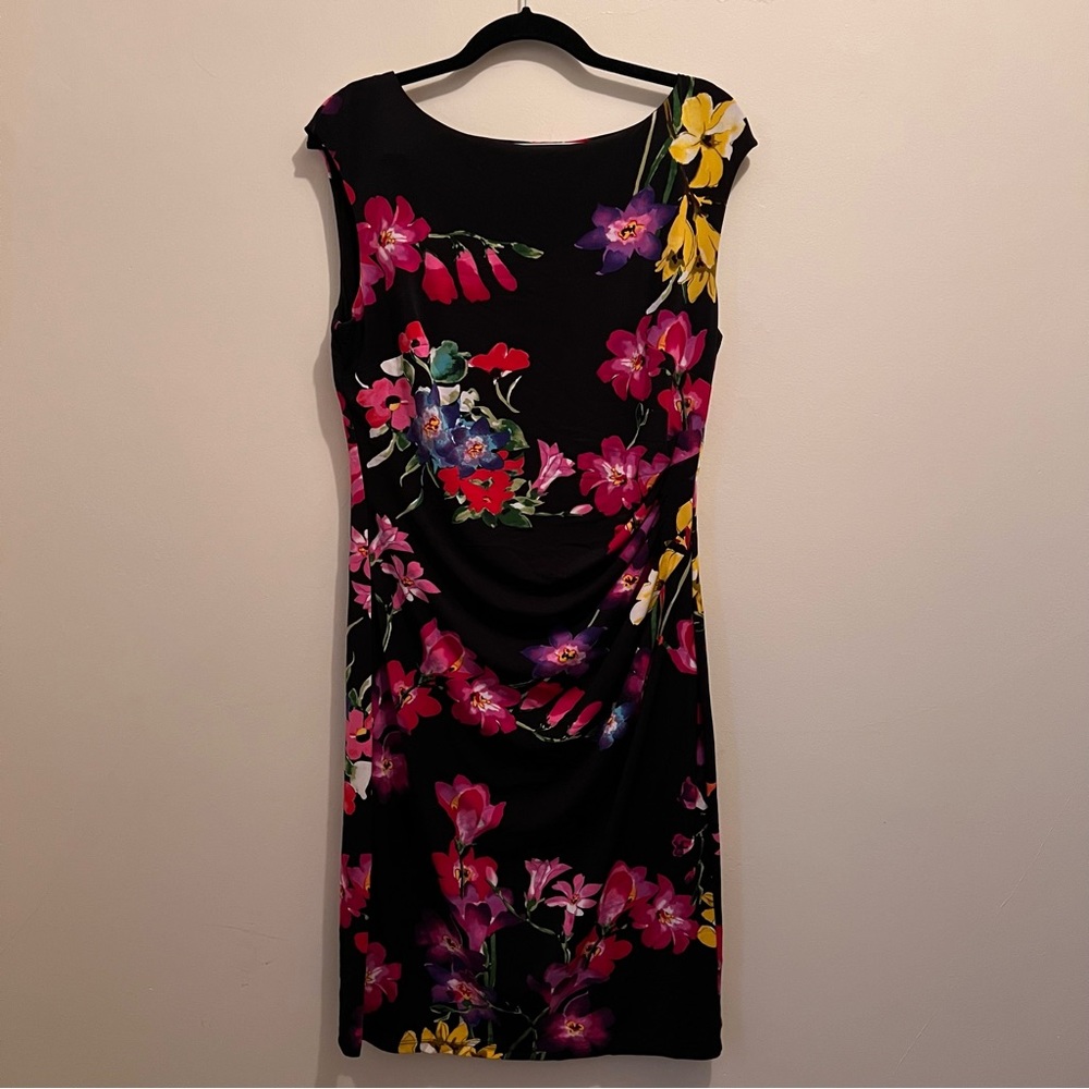 Lauren Ralph Lauren Dress Floral Knee length Cap Sleeve Lined Size 12